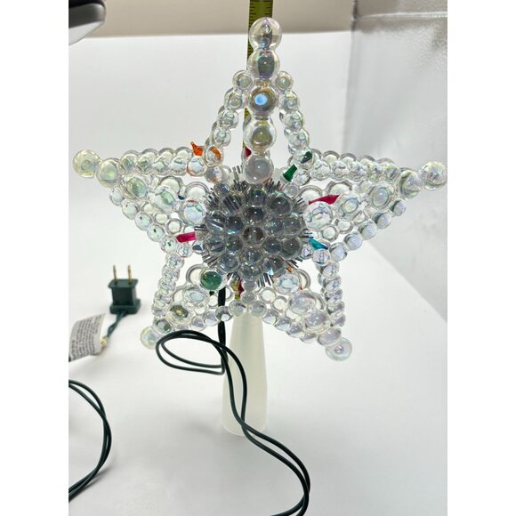 Light Up Star Christmas Tree Topper Bubble Style Iridescent Holiday Decor - Picture 7 of 8